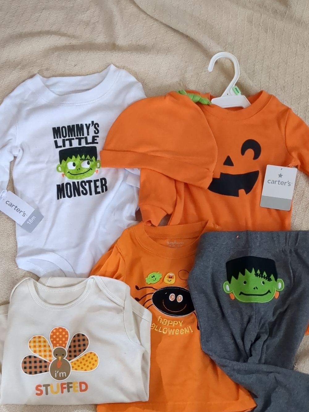 Carter's  Halloween Baby Outfits And A Thanksgiving Onsie - 18 Months